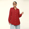 Fall Women Long Sleeve Solid Color Top Loose Casual Shirt Women