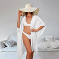 Bamboo Cotton Shirt Loose Beach Cardigan Vacation Sun Protection Clothing Beach Cover Up Swimsuit Outwear Cardigan
