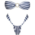 Striped Tube Top Sexy Bikini Summer Backless Split Swimsuit for Women