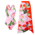 Solid Color One Piece Wome Swimwear Set French Retro Covering Belly Thin Swimming