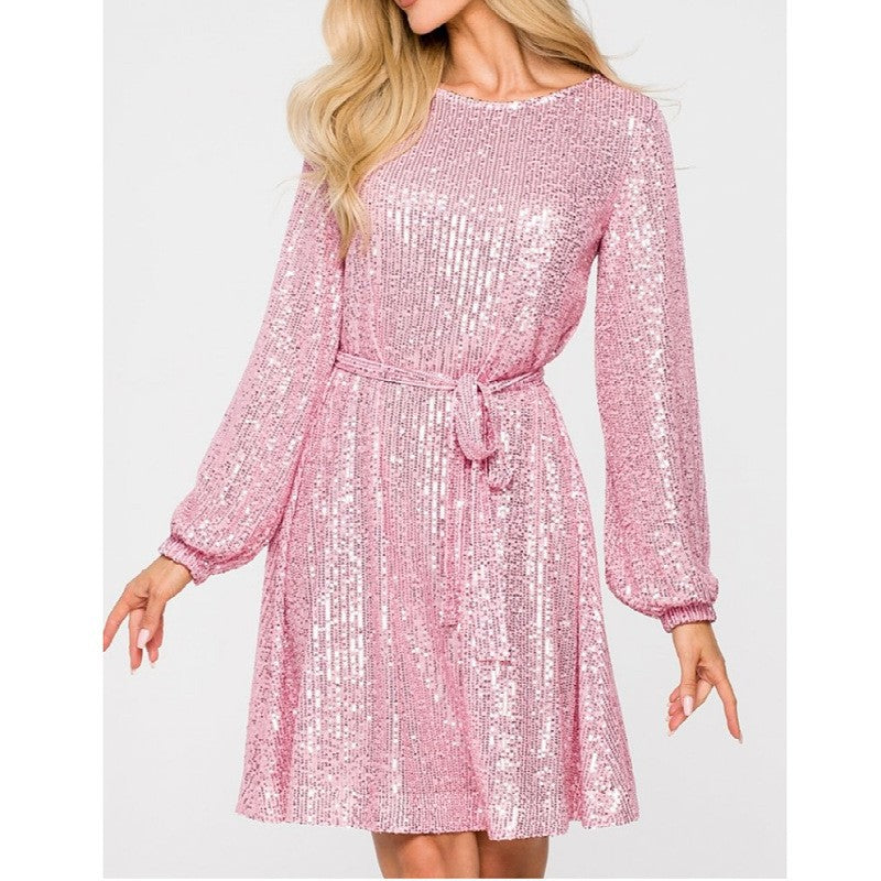 Festival Party Shiny Crystal Beaded Dress Dinner