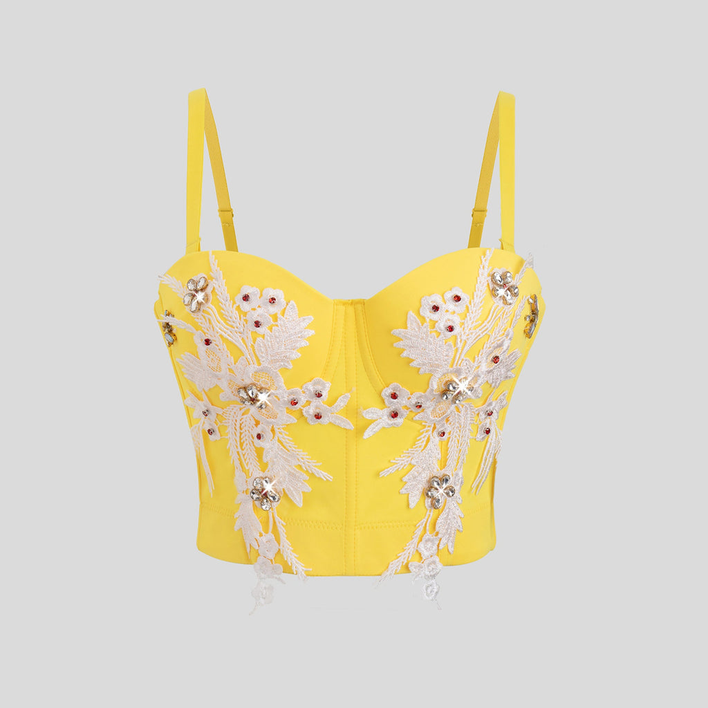 Luxury Diamond Floral Sexy Sexy High Sense Design Corselette