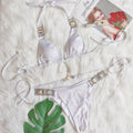Lace up Halter Bikini Swimsuit Sexy Shiny Bronzing Crystal Diamond Swimsuit