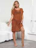Women Dress Lace up Beach Hollow Out Sweater Women Clothing Sexy See through Blouse