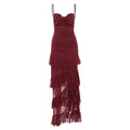 Women Clothing Autumn Winter Sexy Hollow Out Cutout Side Slit Backless Gauzy Sling Dress Women