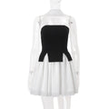 Women Clothing Summer Sexy Ribbon Sexy Tube Top Mini Slim Fit Skirt Two Piece Sets