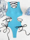 Sexy Swimsuit Drawstring Design Swimsuit