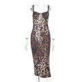 Summer Street Slim Leopard Print Printed Sexy Sling Dress