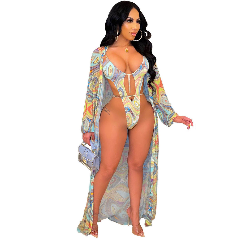 Summer Women Clothing Printing Swimsuit Two Piece Sets Women