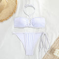 Solid Color Split Swimsuit Tube Top Strap Bikini