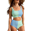 Swimwear Women Split Solid Color Sexy High Waist Bikini Swimsuit