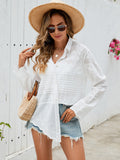 Lace Long Sleeve Shirt Women Spring Autumn Design Tulle Top Loose Cardigan