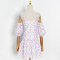 Women Clothing Sexy off Shoulder Printed Short Dress Sneaky Design Spaghetti Strap Floral Print A line Dress