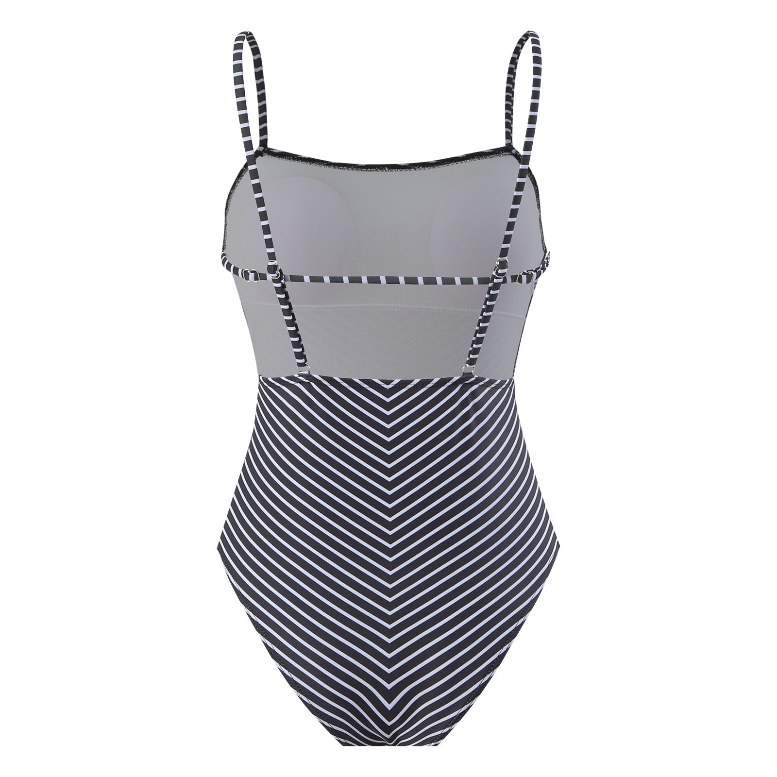 Sexy One Piece Swimsuit Women Bikini Striped Printed Gauze Skirt Swimsuit Bikini