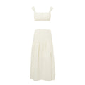 Summer French Short Slimming Cropped Outfit Sling Top Beach Vacation Skirt Two Piece Sets Women