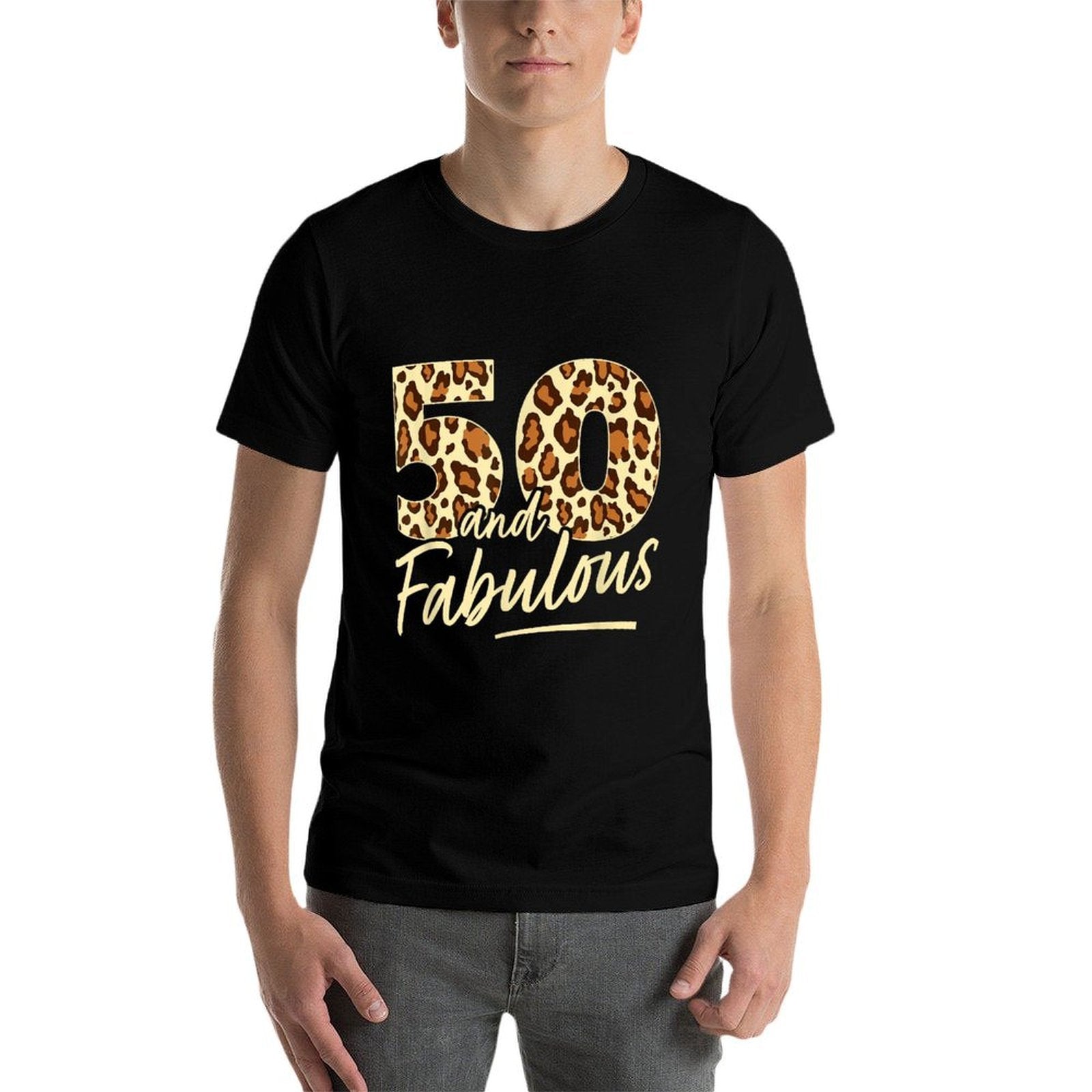 50 Year Woman Leopard Fabulous 50th Birthday  Durable T-Shirt